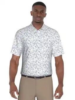 Walmart Ben Hogan Men's and Big Men’s Leaf Print Golf Polo Shirt, up to Size 5XL offer