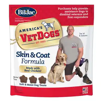 Walmart Bil-Jac VetDogs Veteran's K-9 Corps Skin & Coat Formula, Soft & Moist Dog Treats, Chicken, 10 oz offer