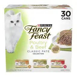 Walmart Purina Fancy Feast Classic Pate Kitten Food, Wet Cat Food, Poultry & Beef, 3 oz Cans (30 Pack) offer