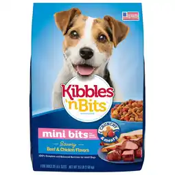 Walmart Kibbles n Bits Mini Bits Small Breed Savory Beef & Chicken Flavors Dry Dog Food, 3.5 lb. Bag offer