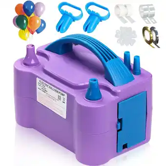 Walmart YOUPINS Electric Balloon Pump, Portable Dual Nozzle Inflator for Party Decorations offer