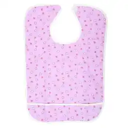 Walmart LYUMO Waterproof Washable Adult Mealtime Bib Cloth Protector Disability Aid Apron Pink #20 offer