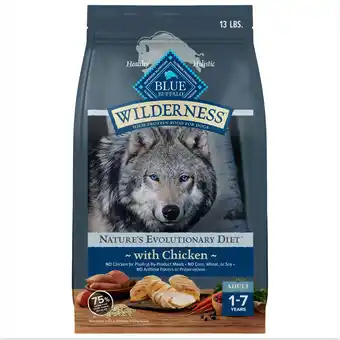 Walmart Blue Buffalo Wilderness Natural High-Protein Adult Dog Dry Food, Chicken Recipe, 13-lb offer