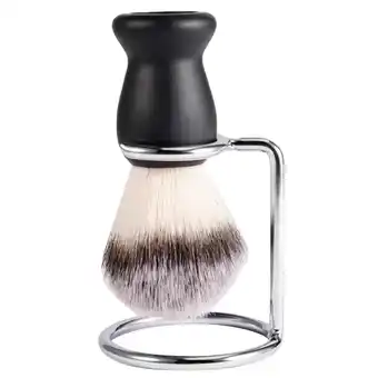 Walmart black Handle Shaving Brush with Iron Alloy Stand Holder Beard Cleaning offer