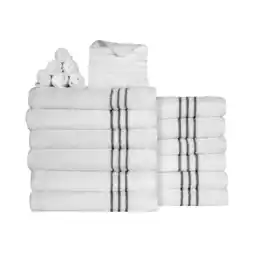 Walmart Mainstays Soft & Plush Touch 24 Piece Cotton-Recycled Polyester Bath Towel Set, White offer