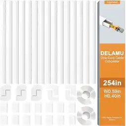 Walmart Delamu 254 Wire Cover for Cord, Cord Hider for Wall Mount TV, White offer