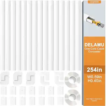 Walmart Delamu 254 Wire Cover for Cord, Cord Hider for Wall Mount TV, White offer