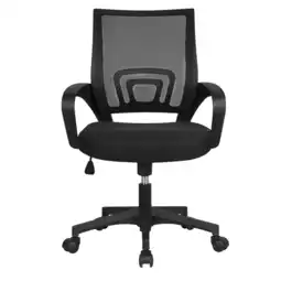 Walmart Alden Design Ergonomic Mesh Chair Adjustable Mid Back Swivel Office Chair with Armrests, Black offer