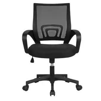 Walmart Alden Design Ergonomic Mesh Chair Adjustable Mid Back Swivel Office Chair with Armrests, Black offer