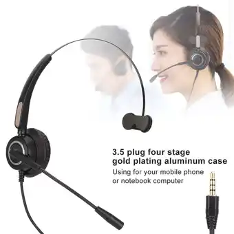 Walmart H500 3.5 Plug Headphone Telephone Traffic Earphone Call Center Headset for Desk Telephone offer