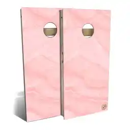 Walmart Skip's Garage Pink Marble Outdoor Cornhole Board Set Include Hole Lights All-Weather 2x4 offer