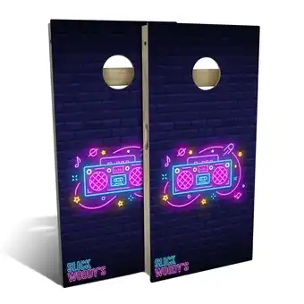 Walmart Skip's Garage 80s Boombox Outdoor Cornhole Board Set NO Accessories All-Weather 2x4 offer