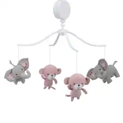 Walmart Bedtime Originals Twinkle Toes Musical Baby Crib Mobile - Pink, Gray, Animals offer