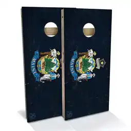 Walmart Skip's Garage Maine Flag Outdoor Cornhole Board Set Include Case + Hole Lights Backyard 2x4 offer