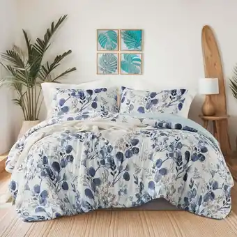 Walmart Regency Heights Comforters for Full/queen Beds, Floral Bedding Comforter Set, Navy/blue, 3 Pc offer