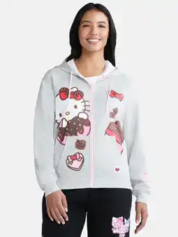 Walmart Hello Kitty Women's Valentine's Day Graphic Zip Up Hoodie Sweatshirt, Sizes XXS-XXL offer