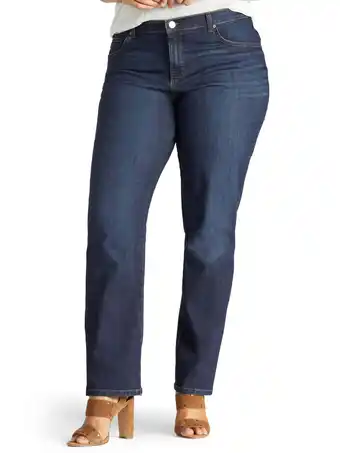 Walmart Lee Womens's Plus Stretch Relaxed Fit Straight Leg Jean offer