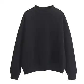 Walmart Sweatshirts for Teen Girls, Women Long Sleeve Hoodies Solid Color Round Neck Fashion Pullover, Black offer