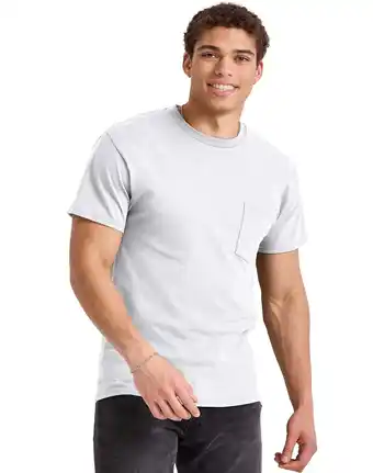 Walmart Hanes Men's Pocket T-Shirt Cotton Short Sleeve Tee Crewneck Classic Fit Essentials, Sizes S-3XL offer