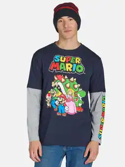 Walmart Super Mario, Men's & Big Men's Long Sleeve Graphic Tee Shirt and Beanie Hat Set, Sizes XS-3XL offer