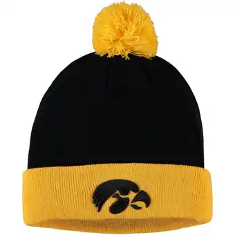 Walmart Men's Top of the World Black/Gold Iowa Hawkeyes Core 2-Tone Cuffed Knit Hat with Pom offer