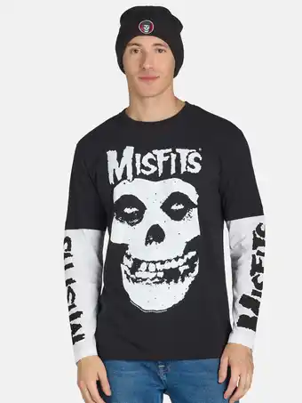 Walmart Misfits, Men's & Big Men's Long Sleeve Graphic Tee Shirt and Beanie Hat Set, Sizes XS-3XL offer