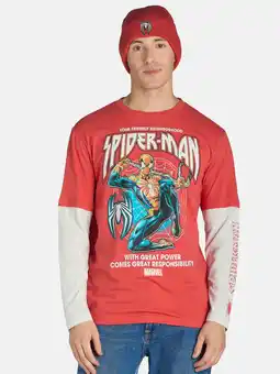 Walmart Spider-Man, Men's & Big Men's Long Sleeve Graphic Tee Shirt and Beanie Hat Set, Sizes XS-3XL offer