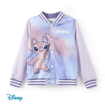 Walmart Disney Stitch Boys Girls Bomber Jackets Tie Dye Varsity Graphic Lightweight Sweatshirts Sizes 6-14 offer