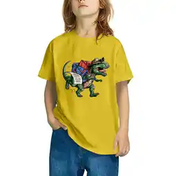 Walmart ZOYOEN Toddler Boys Graphic T Shirts- Short Sleeve Cute Cotton Fashion Tops Yellow Size 5-6 T offer