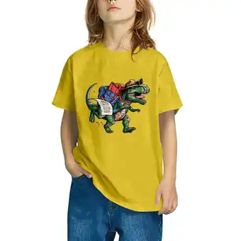 Walmart ZOYOEN Toddler Boys Graphic T Shirts- Short Sleeve Cute Cotton Fashion Tops Yellow Size 5-6 T offer