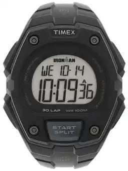 Walmart TIMEX Men's IRONMAN Classic 30 Oversized 45mm Watch Black Case & Top Ring with Black Resin Strap offer