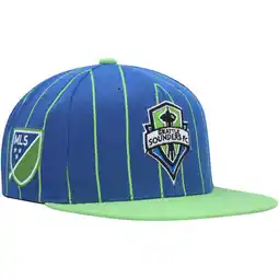 Walmart Men's Mitchell & Ness Blue Seattle Sounders FC Team Pin Snapback Hat offer