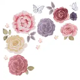 Walmart Lambs & Ivy Secret Garden Large Pink Flowers/Butterflies Wall Decals/Stickers offer