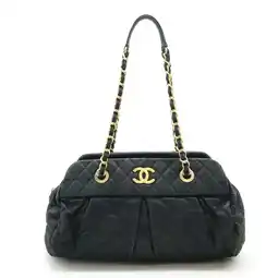 Walmart Pre-Owned CHANEL Chanel Matelasse Shoulder Bag Chain Sparkle Leather Black (Good) offer