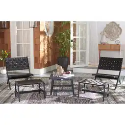 Walmart SAFAVIEH Darryl Outdoor Patio 5 Piece Conversation Set, Black offer