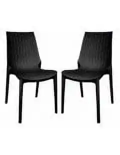 Walmart LeisureMod Kent Modern Outdoor Dining Chairs Set of 2 in Black offer