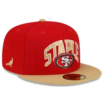 Walmart Men's New Era Scarlet/Gold San Francisco 49ers NFL x Staple Collection 59FIFTY Fitted Hat offer