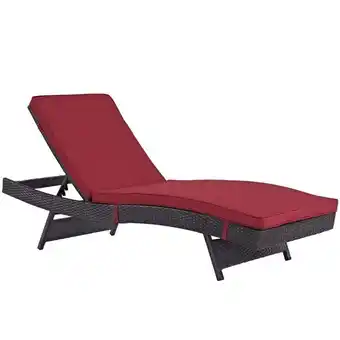 Walmart Hawthorne Collections Adjustable Patio Chaise Lounge in Red offer