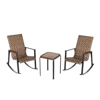 Walmart Open Box Four Seasons Bayside 3 Piece All Weather Woven Wicker Chat Set, Brown offer