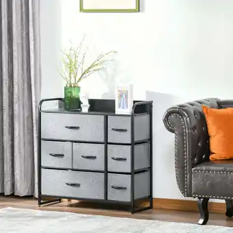 Walmart HOMCOM 7-Drawer Dresser, 3-Tier Tower Unit with Steel Frame offer