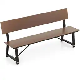 Walmart Costway 1 PCS 4-Person Bench with All-Weather HDPE Seat & Back Heavy-Duty Metal Support Brown offer