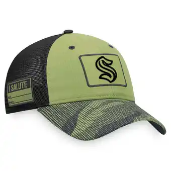 Walmart Men's Fanatics Camo/Black Seattle Kraken Military Appreciation Snapback Hat offer