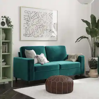 Walmart DHP Cooper 3 Seater Sofa, Green Velvet offer