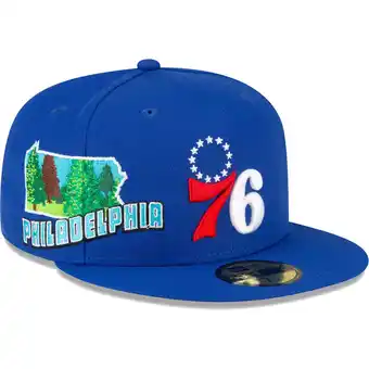 Walmart Men's New Era Royal Philadelphia 76ers Stateview 59FIFTY Fitted Hat offer