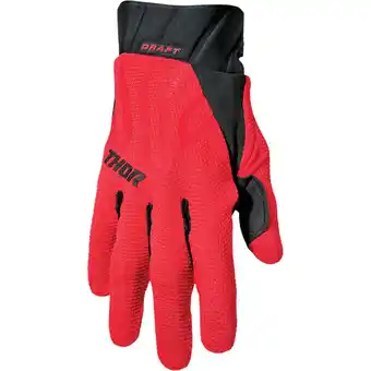 Walmart Thor Draft Mens MX Offroad Gloves Red/Black SM offer