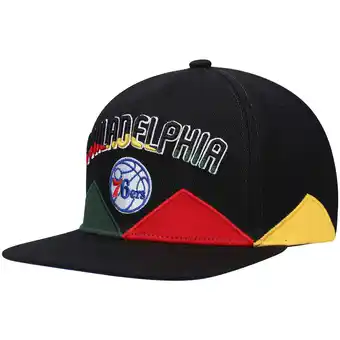 Walmart Men's Mitchell & Ness Black Philadelphia 76ers Black History Month Snapback Hat offer