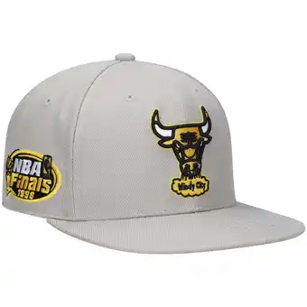 Walmart Men's Mitchell & Ness Gray Chicago Bulls Hardwood Classics 1998 NBA Finals Sunny Gray Fitted Hat offer