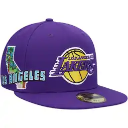 Walmart Men's New Era Purple Los Angeles Lakers Stateview 59FIFTY Fitted Hat offer