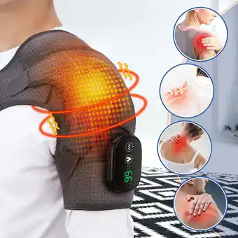 Walmart ShaoXinWan Electric Massage Shoulder Pad 3 Gear Shoulder Pad Usb Rechargeable Sports Warm Pad, Black offer