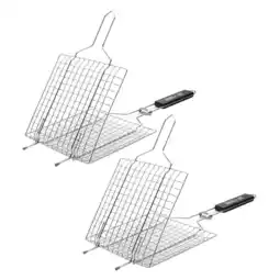 Walmart 2pcs BBQ Grilling Basket Barbecue Wire Mesh Clip Basket Net offer